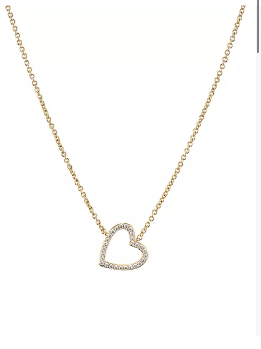 Nadri Valentine's Day Pavé Open Heart Necklace, 16"